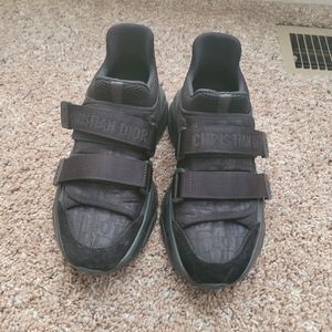 Christian Dior suede double strap sneakers women size 8.5 gently worn twice.